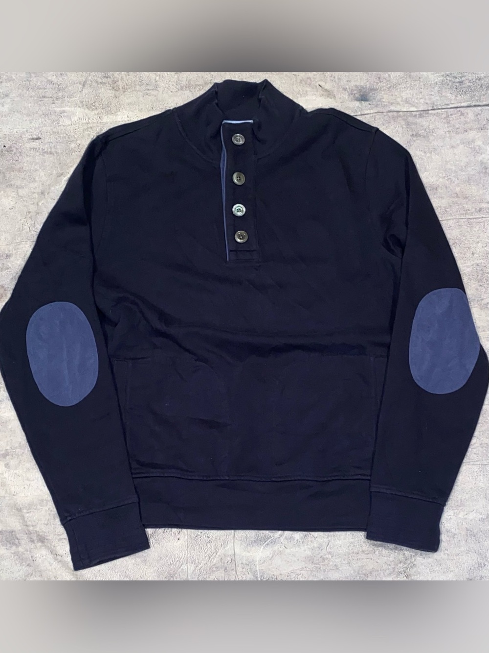 Brooks Brothers 1/4 Quarter Button Up Elbow Pads Sweatshirt Sweater Cotton M Vtg
